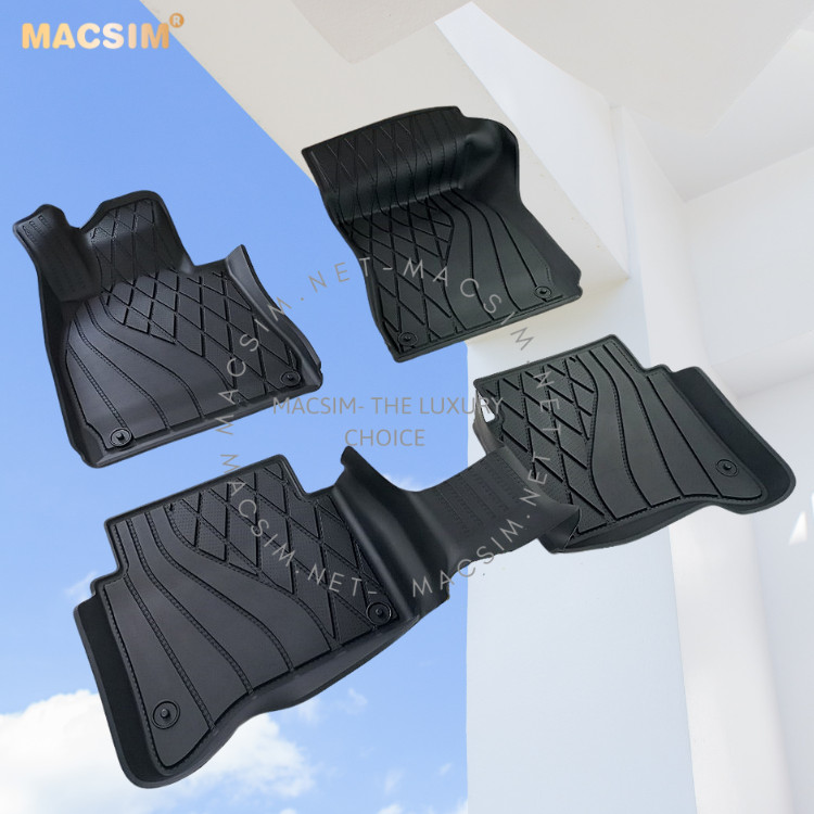Thảm lót sàn xe ô tô Mercedes S Class 2021-2022+ Nhãn hiệu Macsim 3W chất liệu nhựa TPE đúc khuôn cao cấp - màu đen