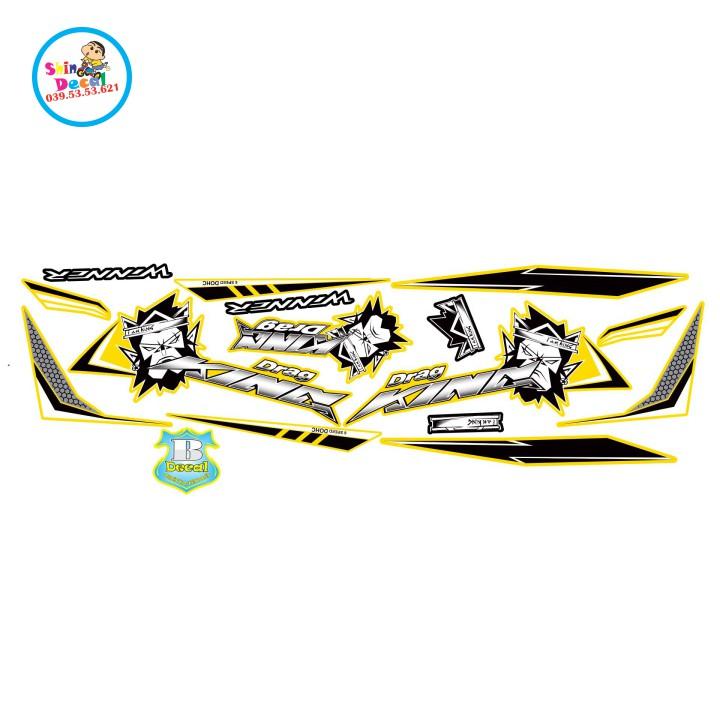 Tem rời winner X king drag dán xe vàng