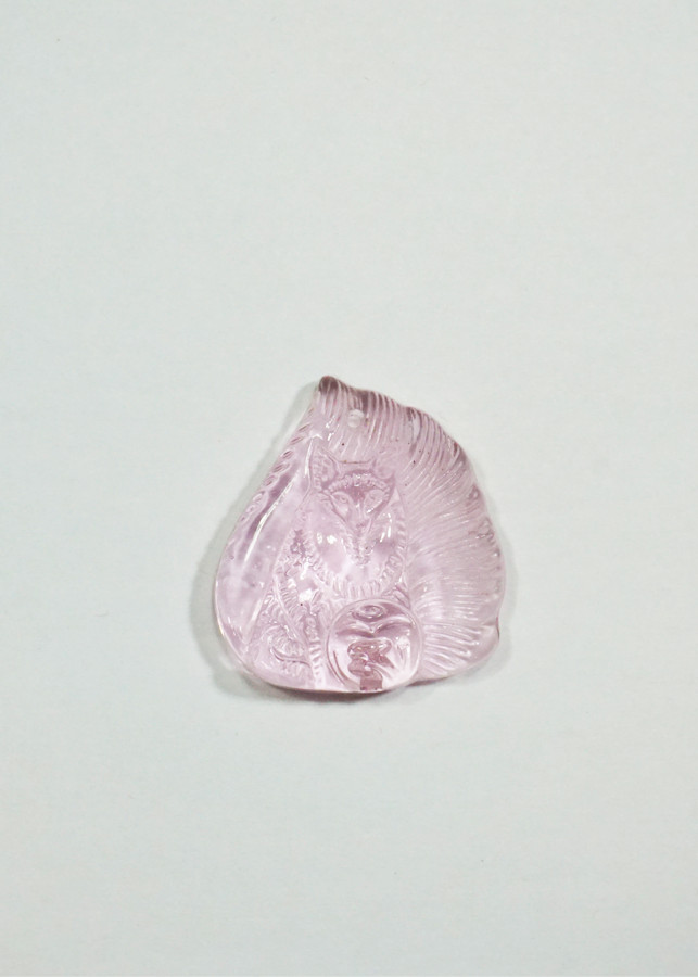 Mặt dây Hồ Ly 9 đuôi đá Topaz hồng Tình Duyên - mạng Hỏa