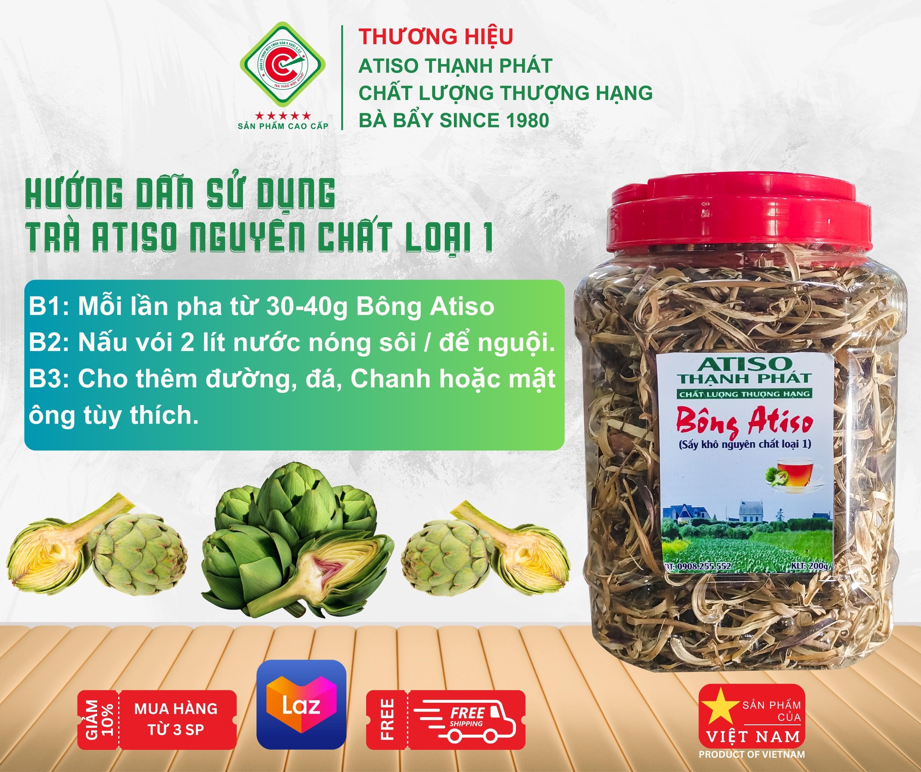 Bông Atiso nguyên chất loại 1 THẠNH PHÁT Hộp 200gr giúp thanh lọc cơ thể, tốt cho gan, cải thiện giấc ngủ FREESHIP ở HCM