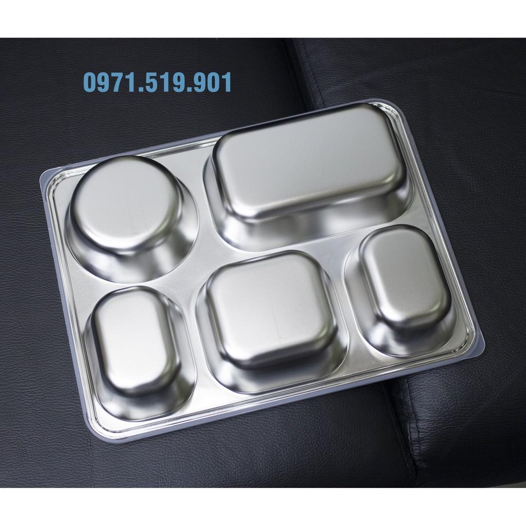 Khay cơm inox 5 ngăn sâu lòng hàn quốc giá rẻ