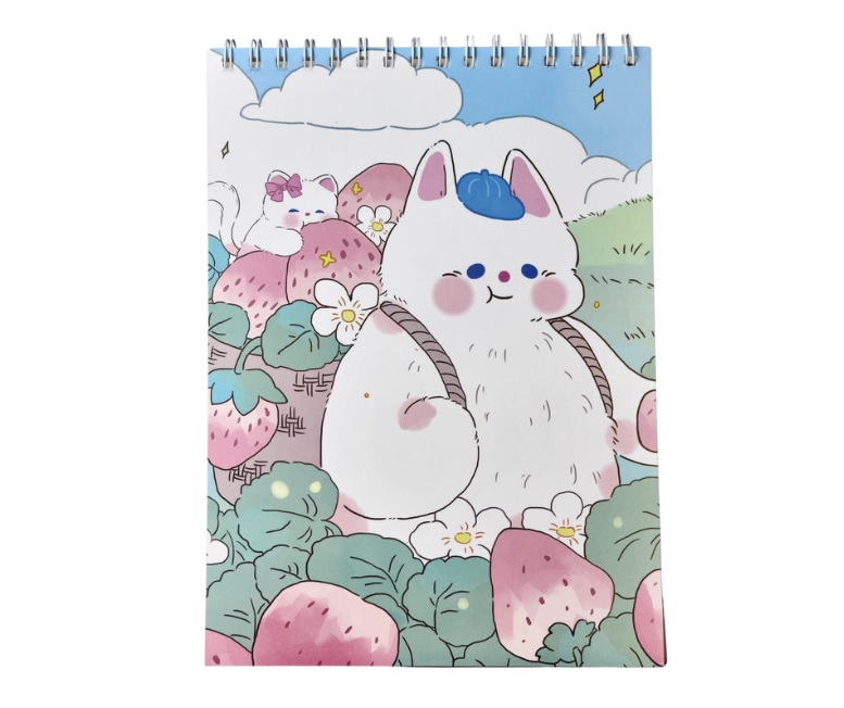 Sổ Ký Hoạ Gáy Lò Xo Cao Cấp A4 Sketchbook Mèo Ú