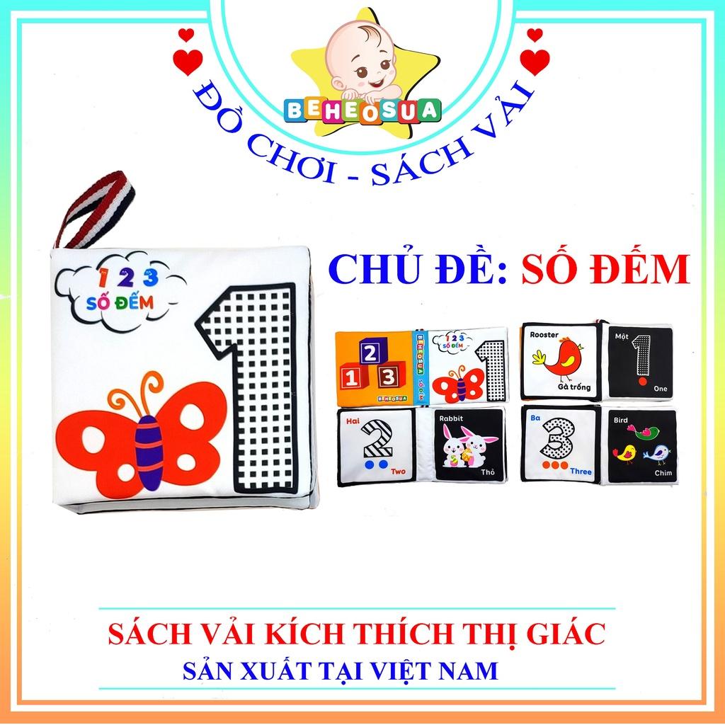 Combo 6 cuốn sách vải kích thích thị giác cho bé