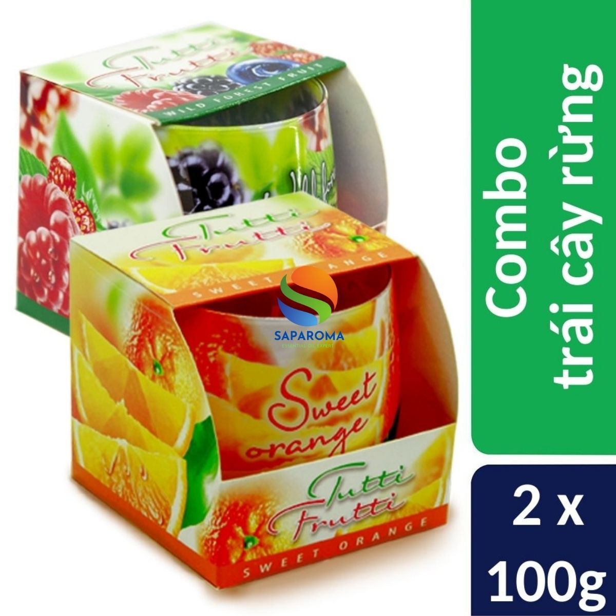 Combo 2 ly nến thơm tinh dầu Bartek Tutti Frutti 100g - trái cây rừng, nến trang trí, thơm phòng, thư giãn, hỗ trợ khử mùi