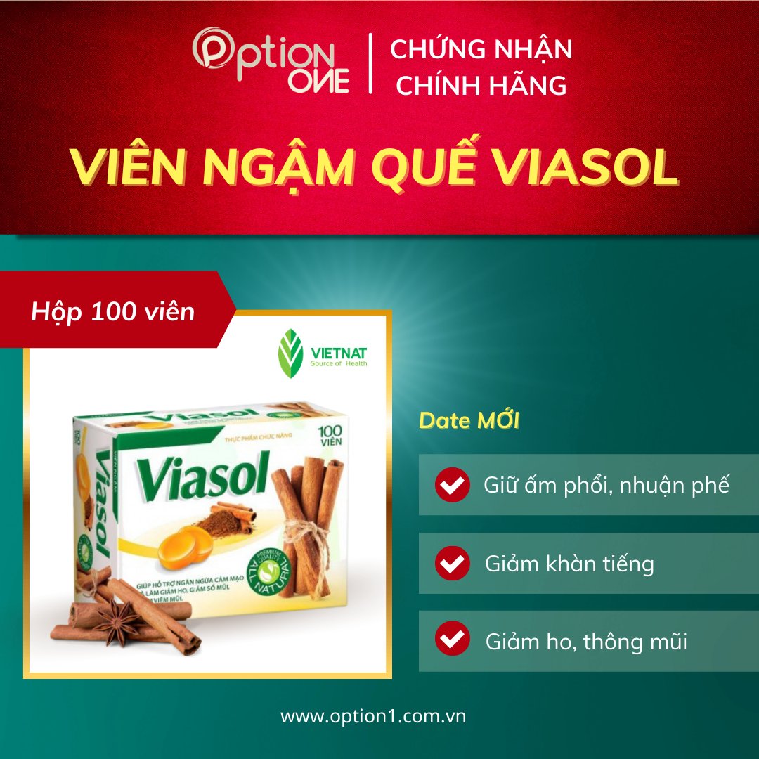 Kẹo ngậm gừng Vietnat 100 viên - Viasol quế 100 viên - Viasol húng chanh 100 viên giảm ho ấm họng