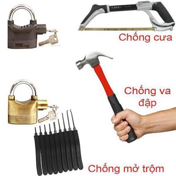 Khóa Chống Trộm, Khóa Cửa, Xe Máy, Tủ Cho Gia Đình Có Còi Hú Báo Động, Chống Cắt An Toàn Tuyệt Đối