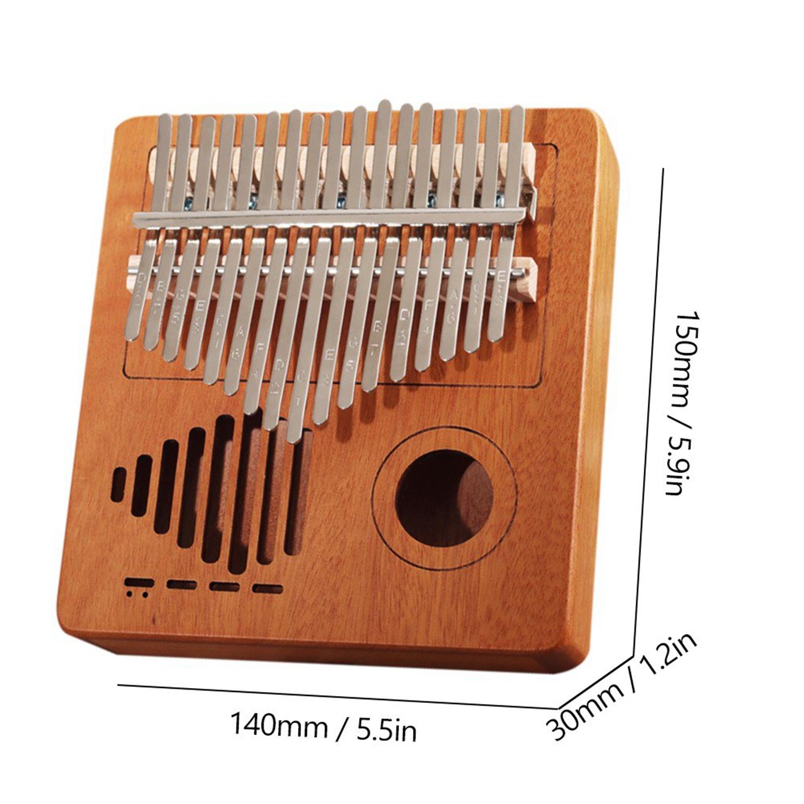 Kalimba 17 Key Thumb Piano Wooden Musical Instrument w/ Bag Tuner Hammer