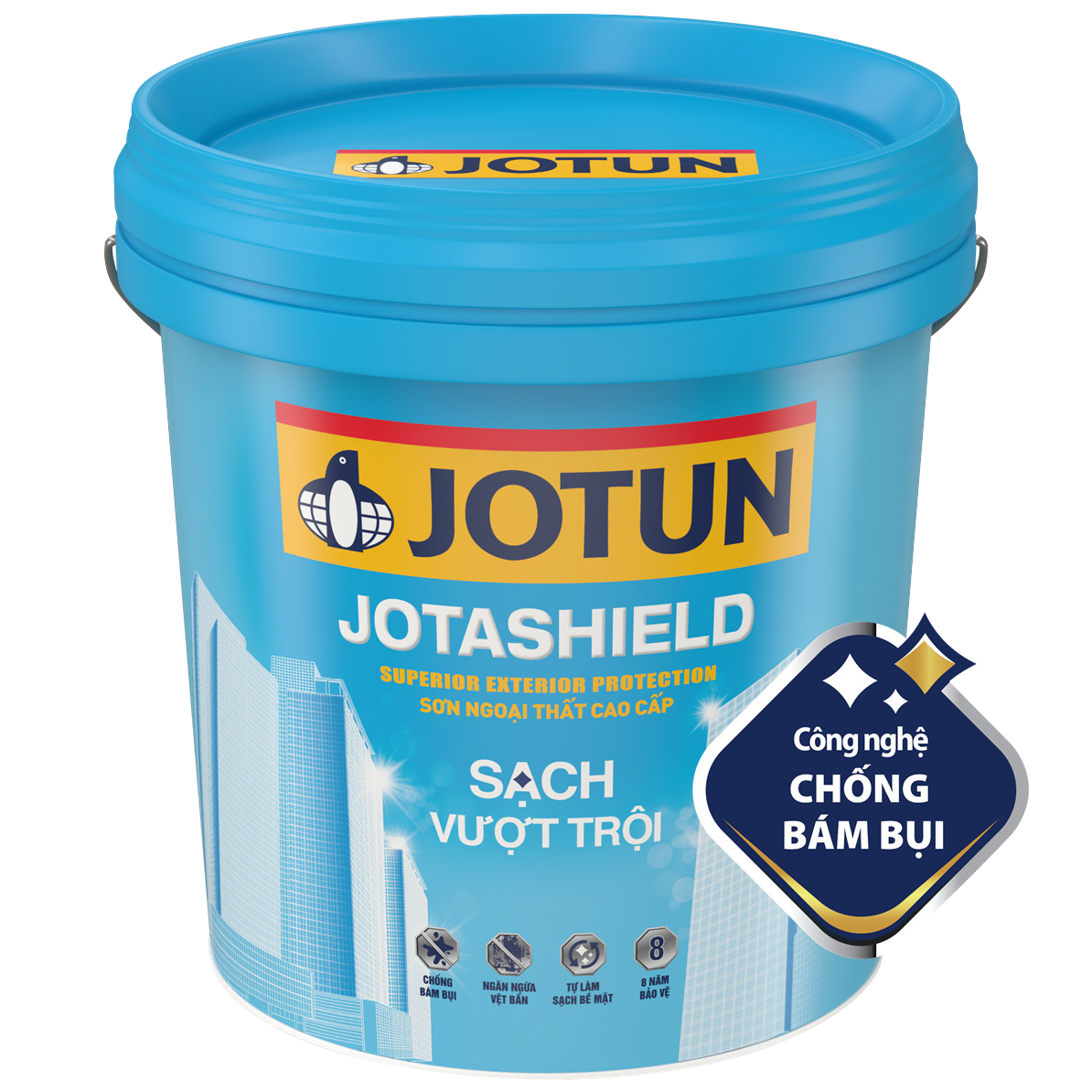 Sơn Nước Ngoại Thất - Siêu Cao Cấp - Jotun - Jotashield - Sạch Vượt Trội - Bề Mặt Bóng