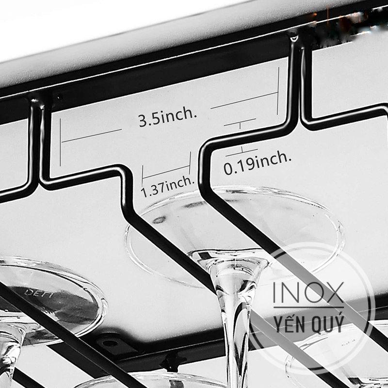 Giá Treo Ly Vang Gắn Tủ Bếp Tiện Lợi màu đen