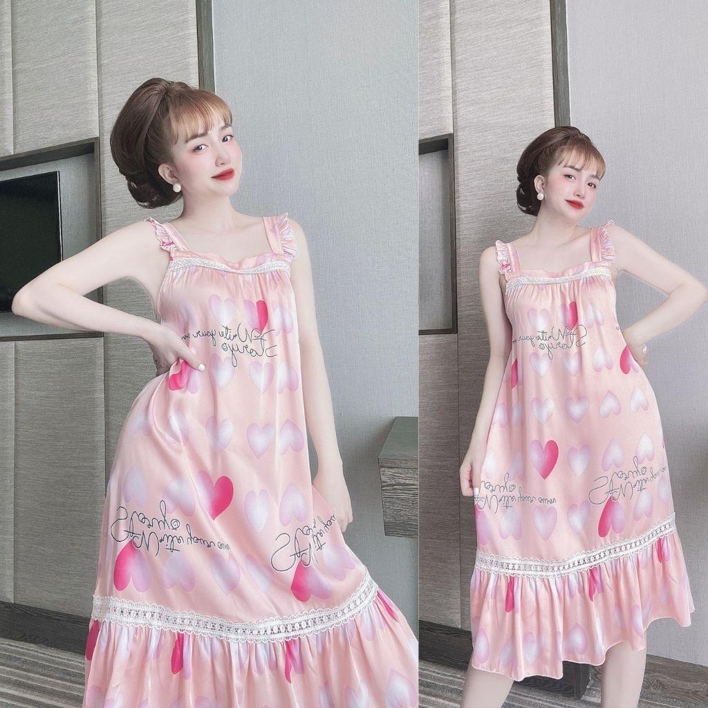 Váy ngủ sexy Bigsize ️FREE SHIP️ Đầm ngủ sexy lụa MANGO Chất Siêu Mát Dáng Siêu Xinh <70kg