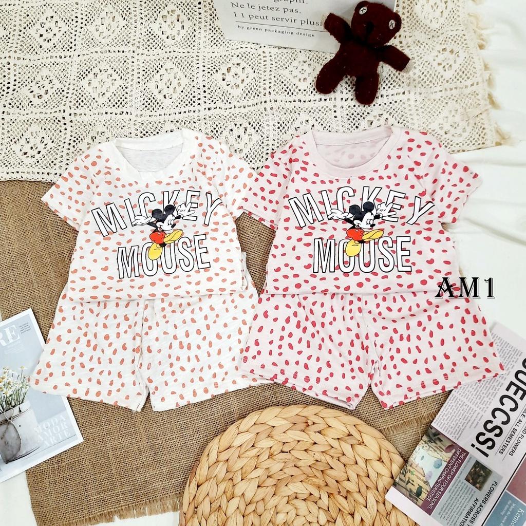 (8-18kg) Đồ bộ bé gái cộc tay Mickey cho bé QATE930