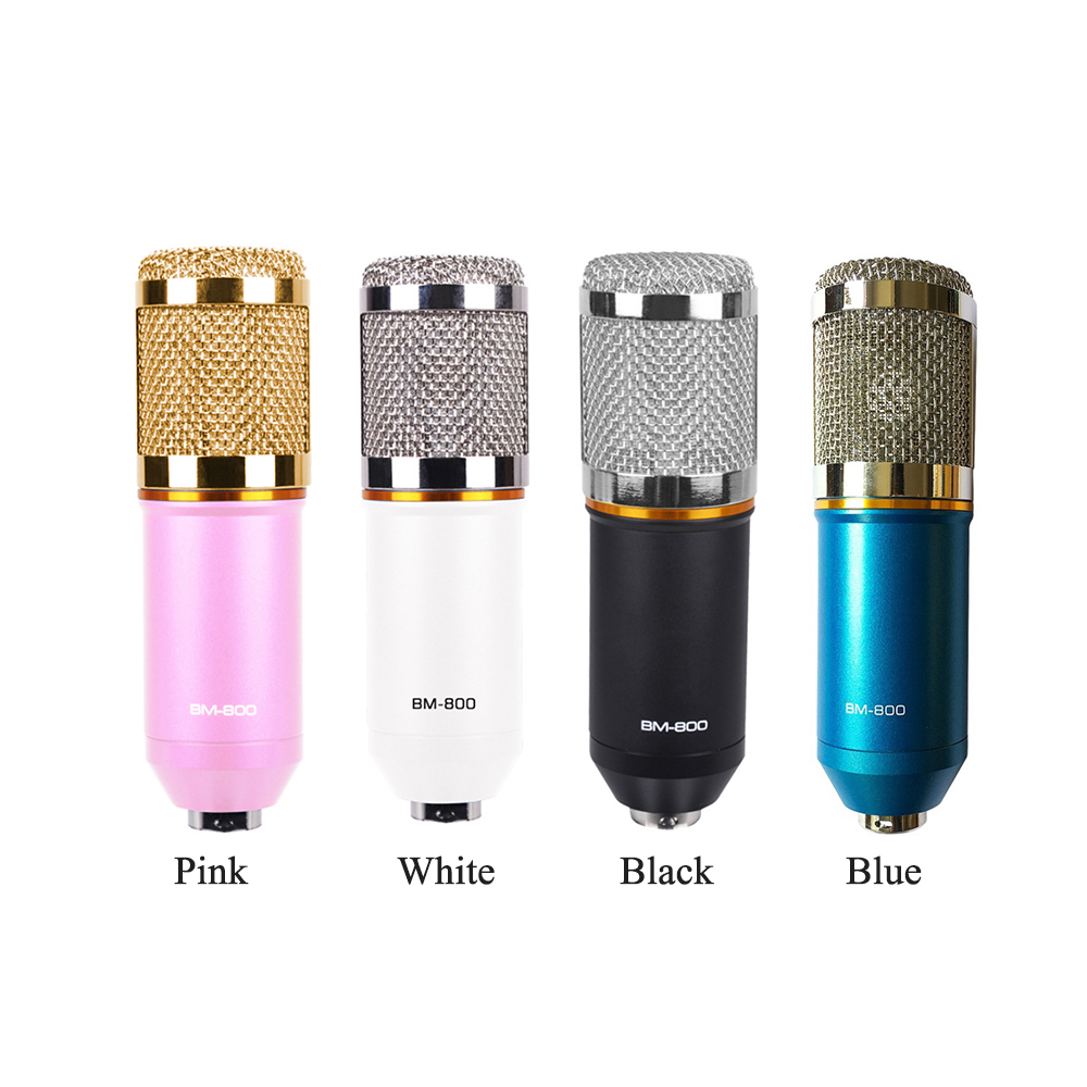 Micrô Ngưng Tụ BM-800 Có Giá Đỡ Chống Sốc Để Ghi Âm, Phát Thanh, Hát Trên Đài Phát Thanh