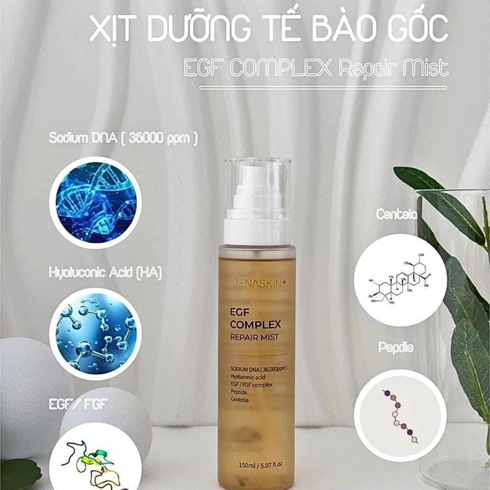 Xịt Khoáng Tế Bào Gốc - Xịt Dưỡng Ẩm, Cấp Nước Và Dịu Da Jenaskin EGF Complex Repair Mist 150ml