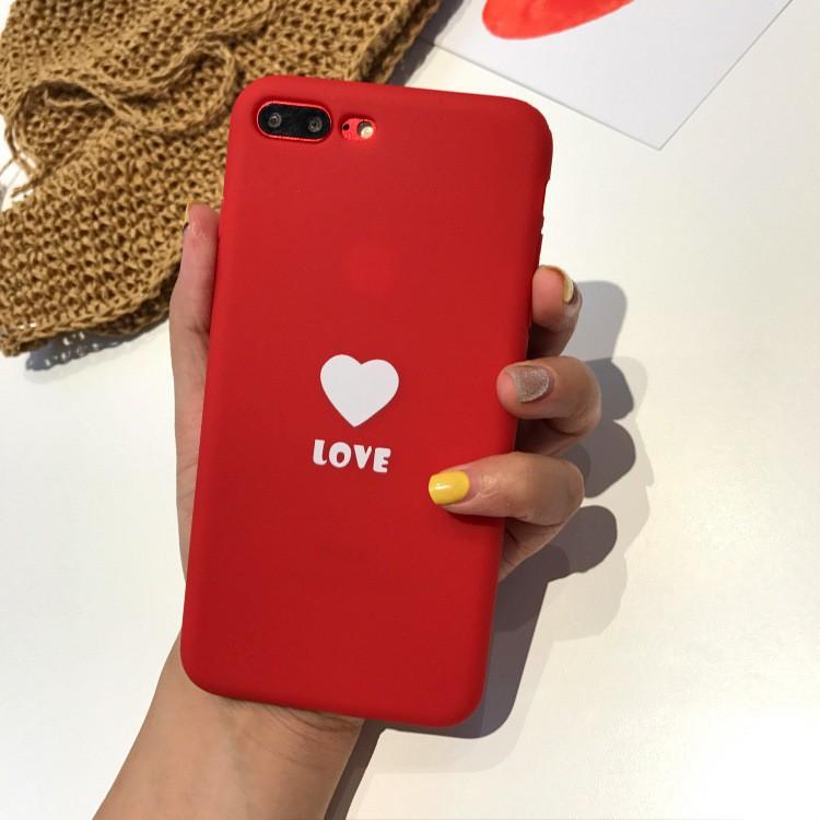 Ốp lưng trái tim love cặp đen đỏ cho Iphone 6-6s-6 plus-6s plus-7-7 plus-8-8 plus
