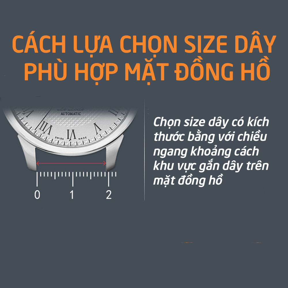 Dây đồng hồ da cá sấu thật-có sẵn khóa