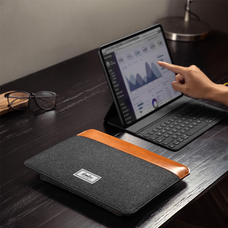 Túi Chống Sốc TOMTOC (USA) Felt Và PU Leather Cho iPad 9.7&quot;-11&quot;/iPad Pro 12.9&quot; - Hàng Chính Hãng