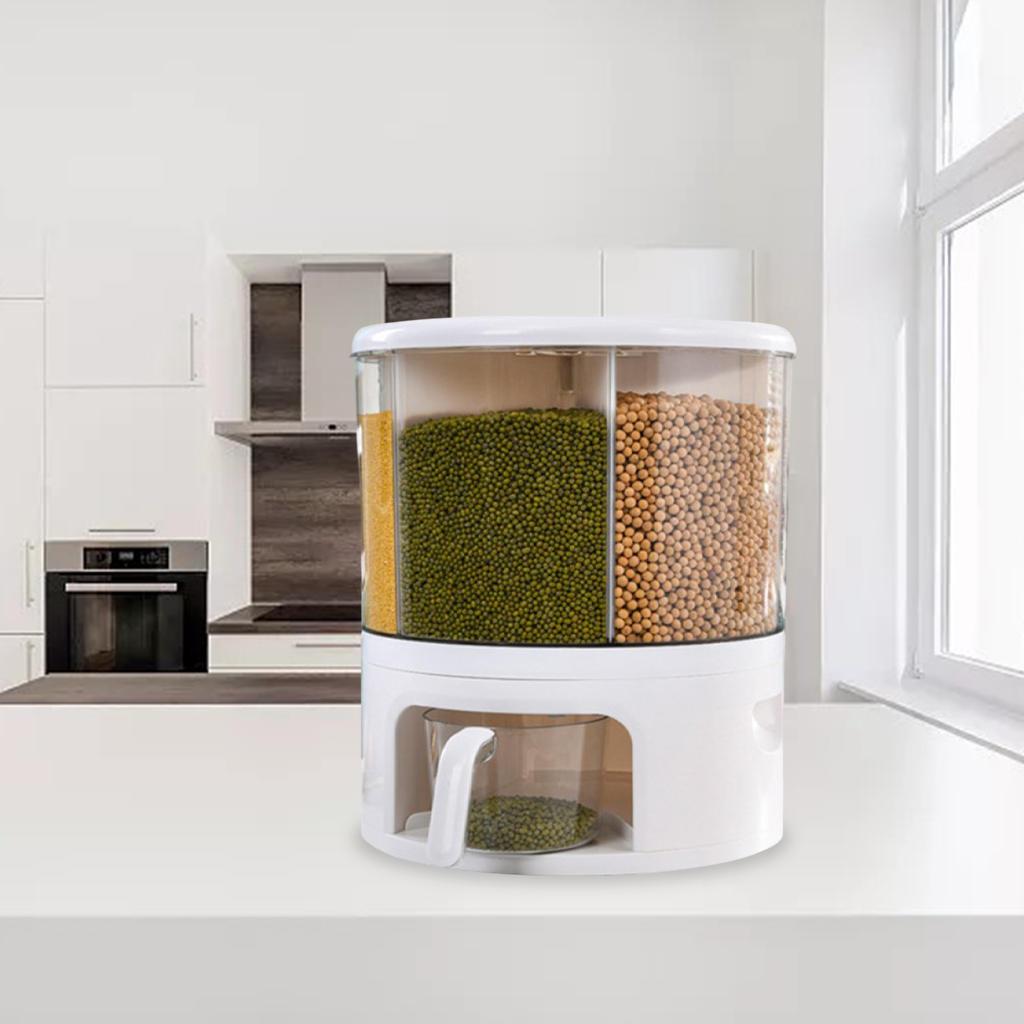 Rotating Food Dispenser Storage Dust-Proof Hidden Pulley Design for Cereal