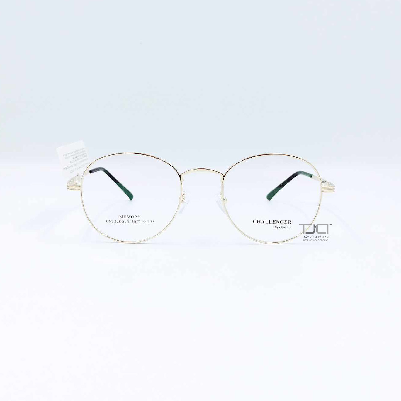 GỌNG KÍNH KIM LOẠI THỜI TRANG, PHOM TRÒN, GỌNG NHUYỄN, CHÍNH HÃNG CHALLENGER CM220013