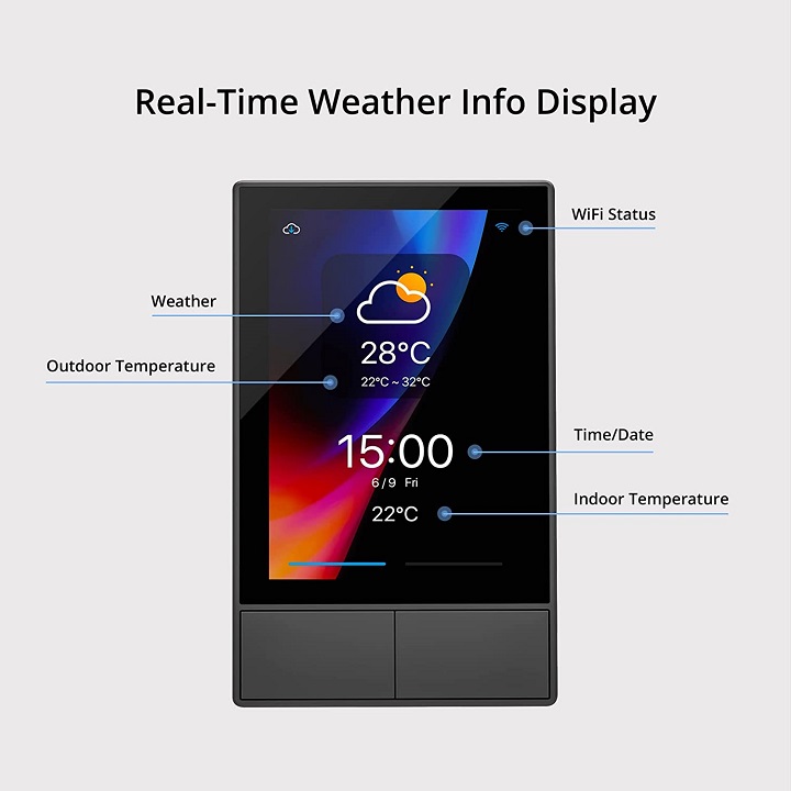 Công tắc thông minh hiển thị điều khiển nhiệt Sonoff NSPanel US
