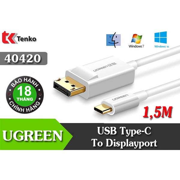 Cáp USB type-C to Displayport 1,5m Ugreen 40420 - Hàng chính hãng