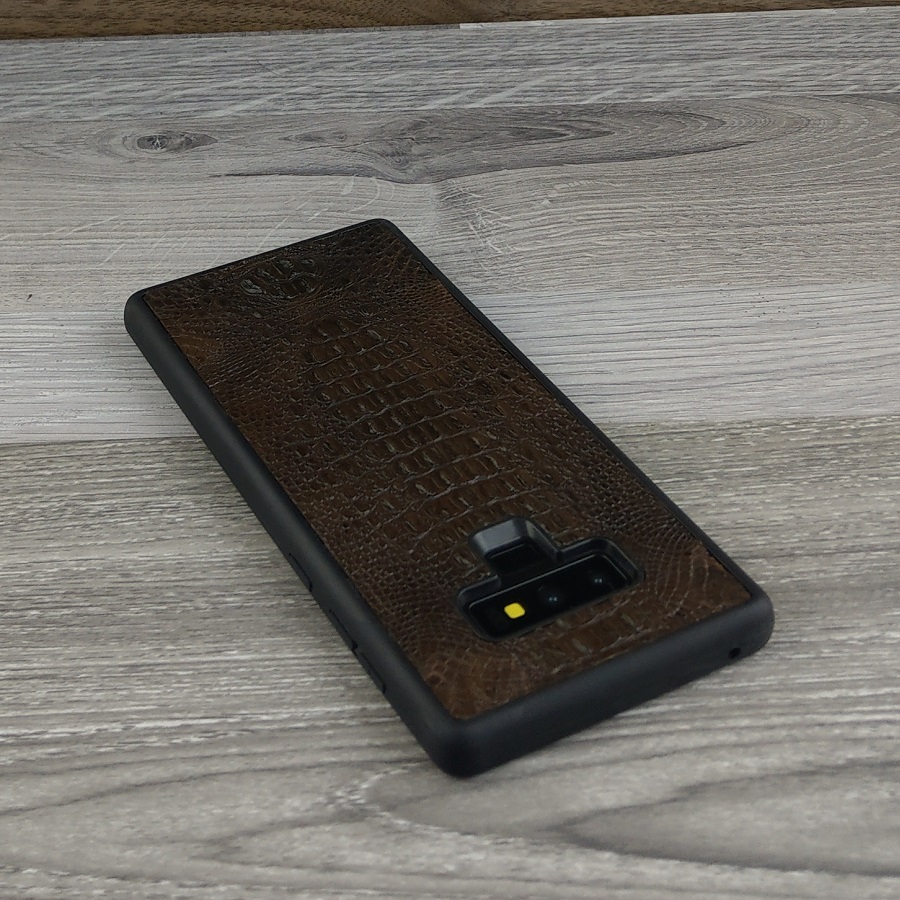 Ốp Lưng dành cho Samsung Galaxy Note 9 Da Cá Sấu Có Gù Màu Nâu Đất