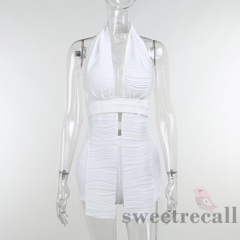 Set Áo Tank Top + Quần Short Lưng Thun Màu Sắc Đơn Giản Cho Nữ