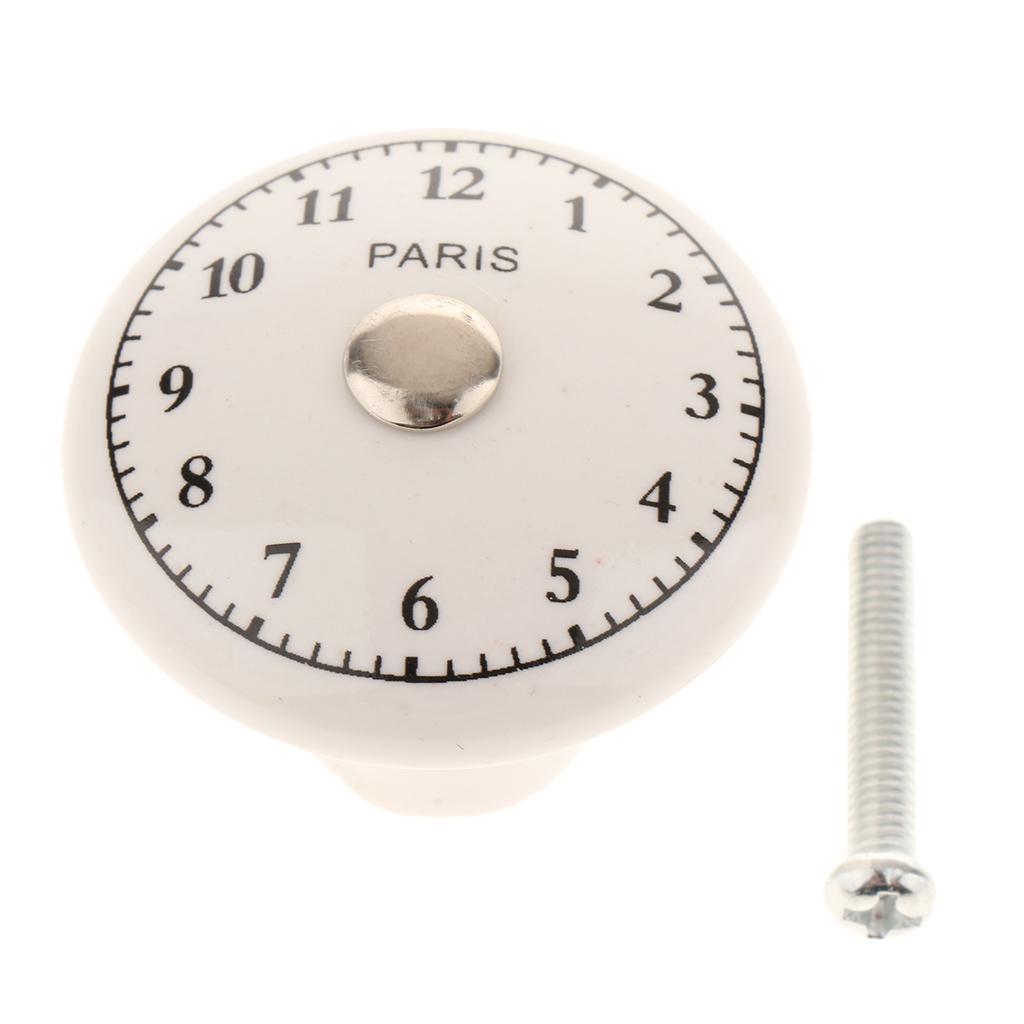 2 Pieces Round Black and White Ceramic Cabinet Knobs for Home Furniture