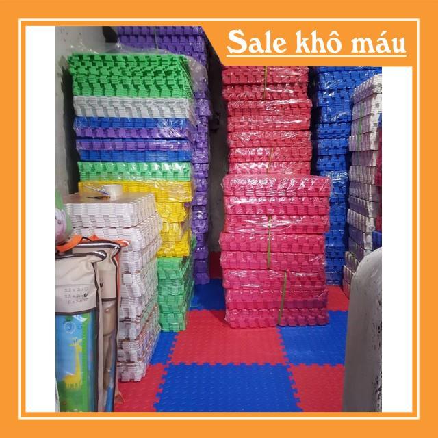 (Bộ 4 tấm) Thảm Xốp Ghép nền màu XANH - HỒNG ĐẬM