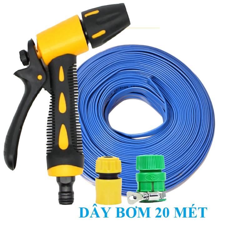 Bộ dây vòi xịt nước rửa xe, tưới cây . tăng áp 3 lần, loại 20m 206319 cút sập, nối PE