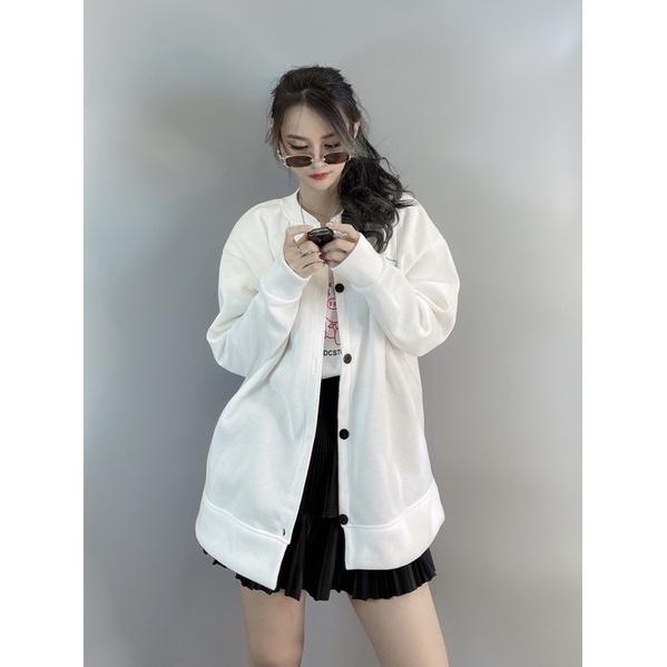 Áo khoác bomber nỉ bông dày dặn hàng quảng châu form tộng unisex dạng cardigan nữ nam in UFO AWESOME - AK3426