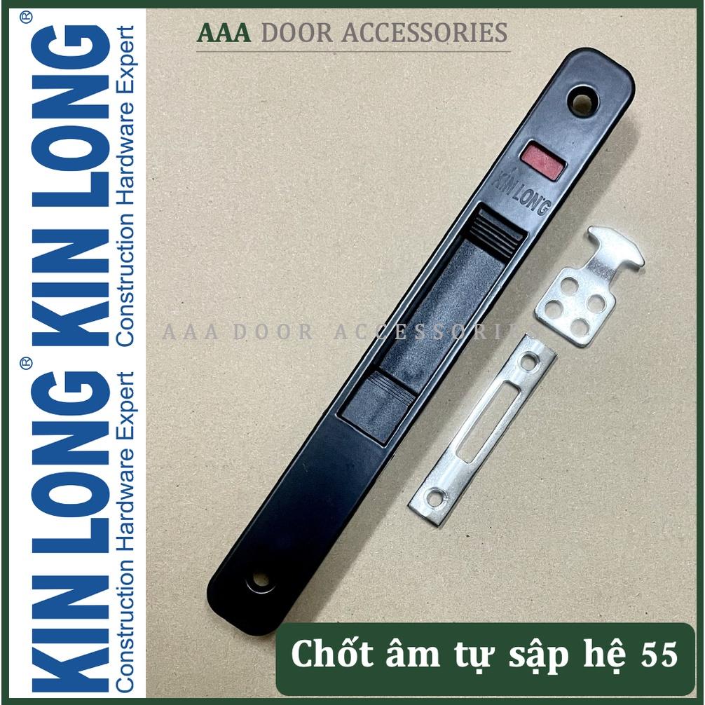 Chốt âm tự sập ĐEN cửa lùa nhôm XingFa hệ 55