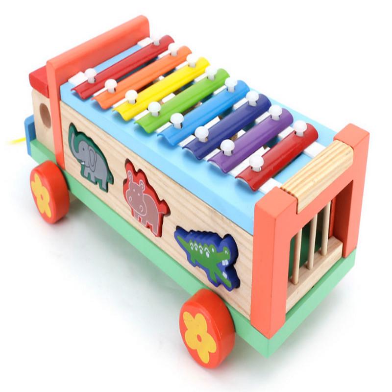 Đồ chơi gỗ cao cấp - Xe nhạc thả hình