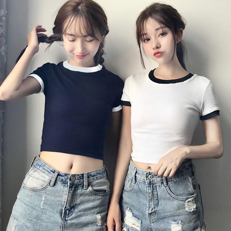 Áo Thun Cổ Tròn Tay Ngắn Cho Nữ