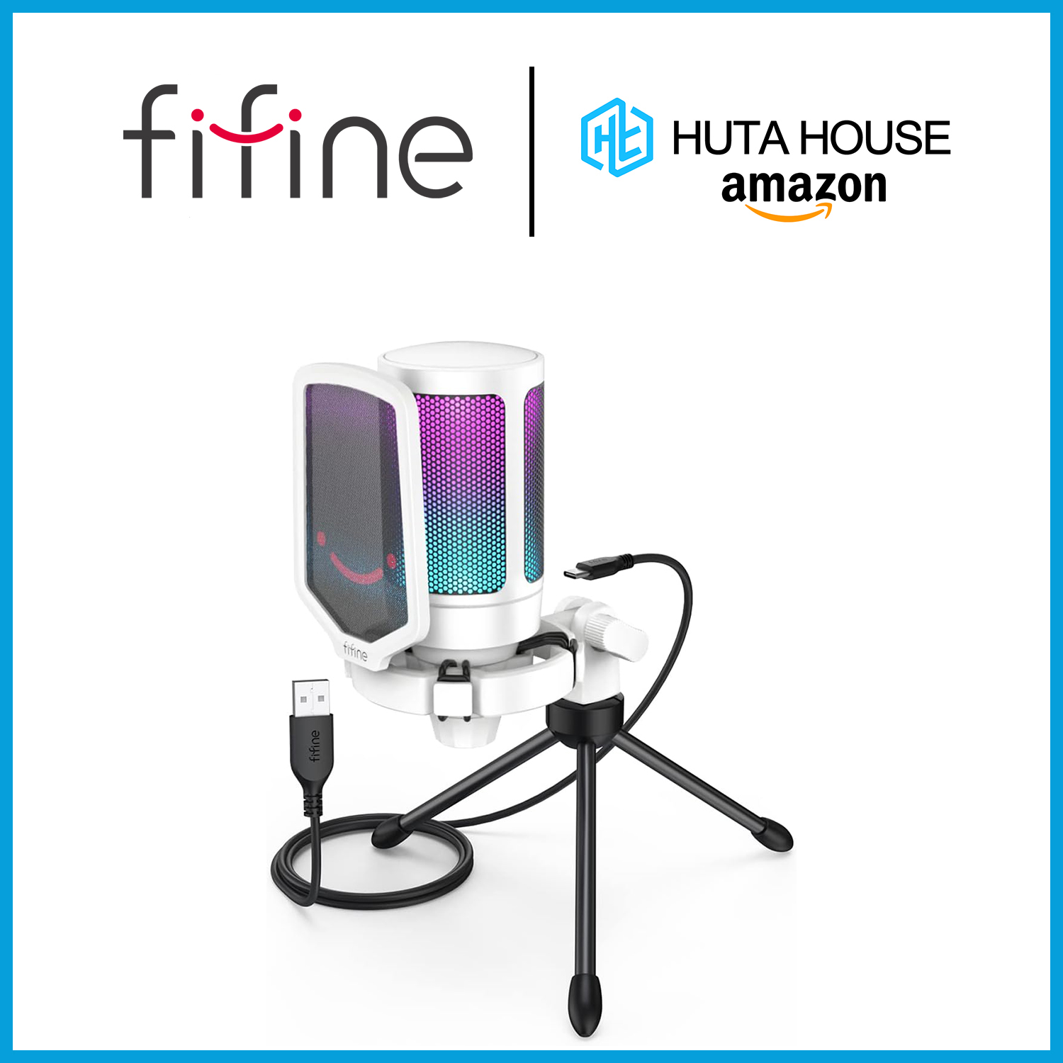 Micro thu âm FIFINE Apligame A6V, micro usb để bàn PC, Gaming chơi game, ghi âm, Livestream, Podcast, micro dựng phim, làm video
