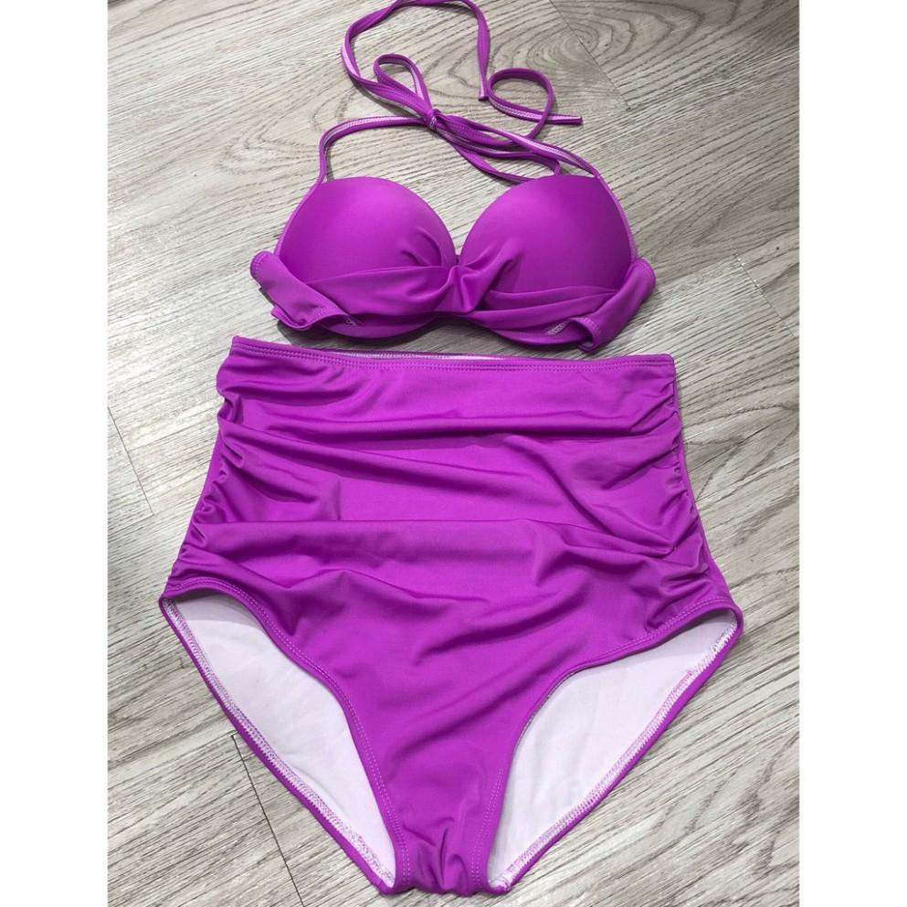 Bikini 2 mảnh áo bơi nữ áo tắm sexy màu tím nổi bật cá tính