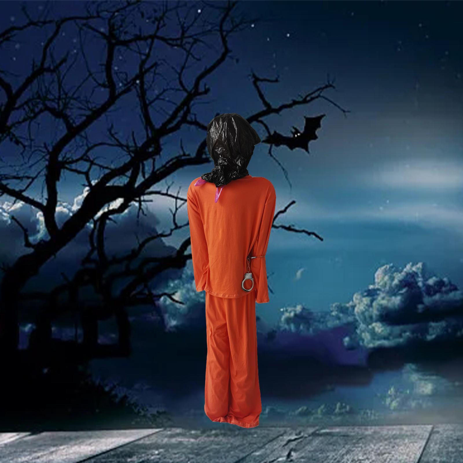 Halloween Scary Prison Uniform Prisoner Costumes for Cosplay Graveyard Scene