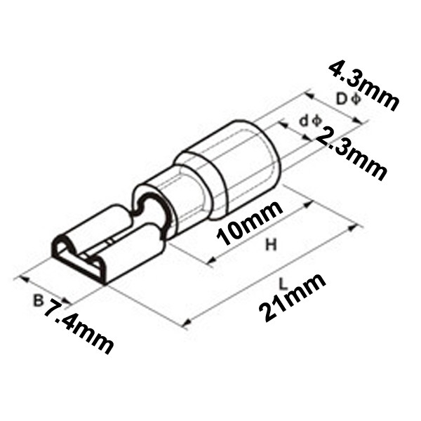 Đầu nối cách điện đầu cuối 1.5-2.5mm2 FDD2-250 ( 50 đầu cái) - Đầu cos nối dây điện