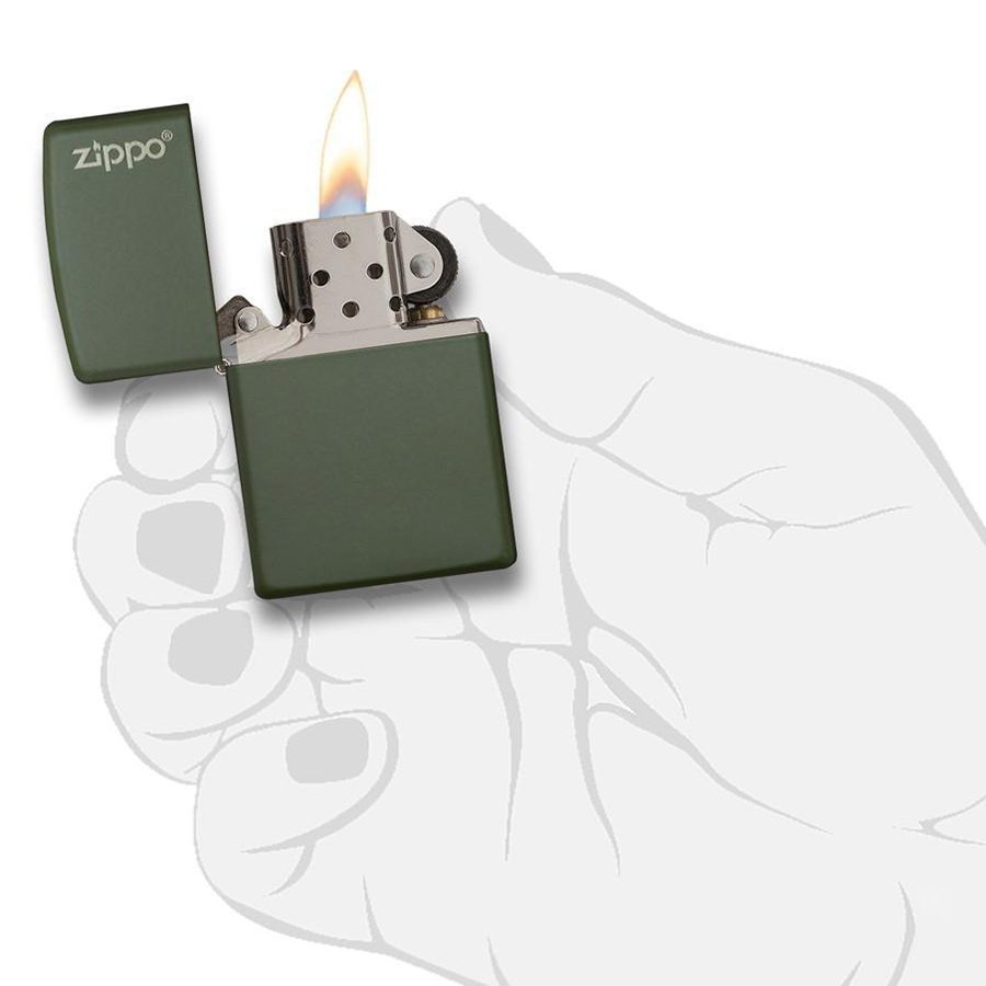 Bật Lửa Zippo Logo Xanh Lính