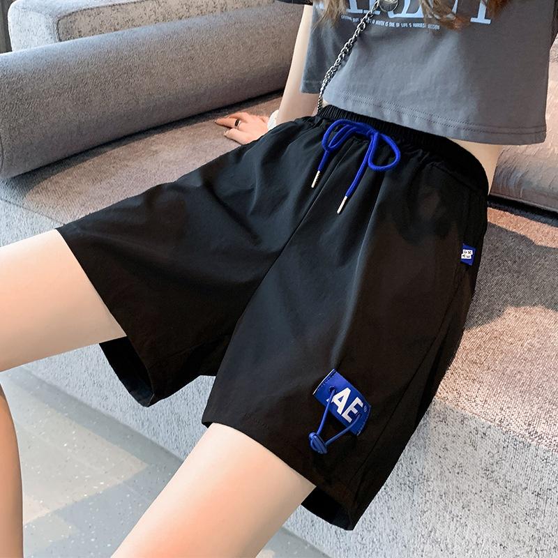 Quần Short Nữ In Logo AE Dây Rút Unisex Chất Da Cá