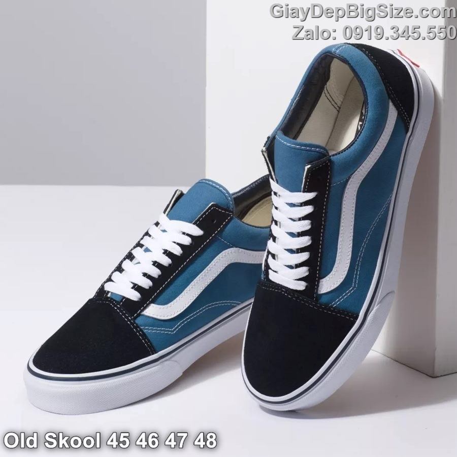 Giày trượt ván, giày vải thể thao cỡ lớn 45 46 47 48 cho nam cao to chân ú bè. Big size old skool sneakers for wide feet