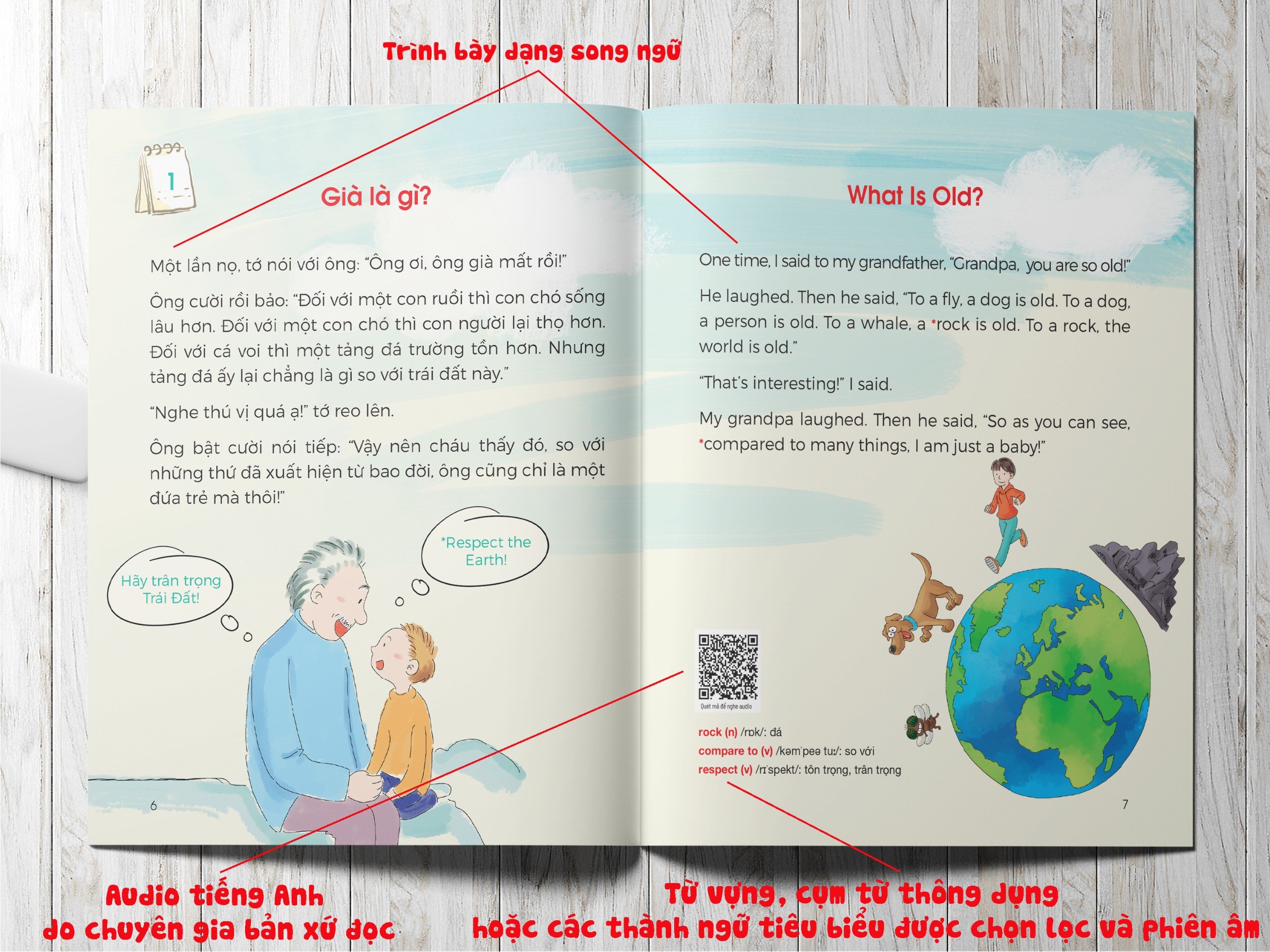 Sách - One Story A Day CUỐN 2 : 365 câu chuyện phát triển IQ, EQ cho bé - Bản song ngữ tặng kèm file nghe