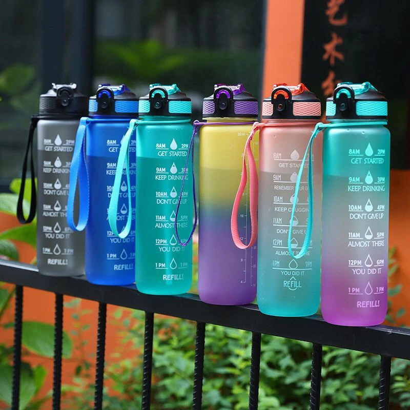 BÌNH NƯỚC REFILL 1.000ML CHIA GIỜ  , ĐA SẮC - HT