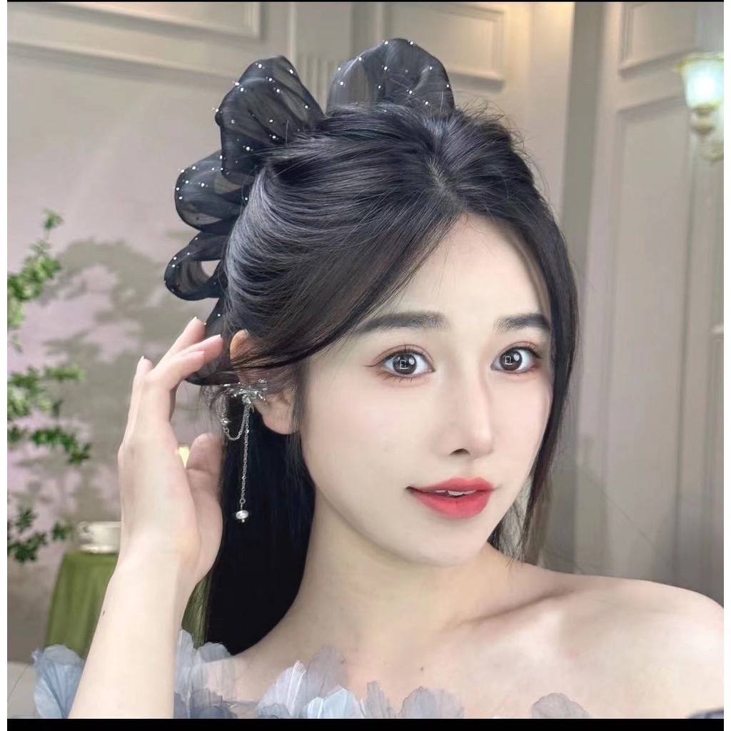Kẹp càng cua nơ nhún dài kiểu hàn quốc