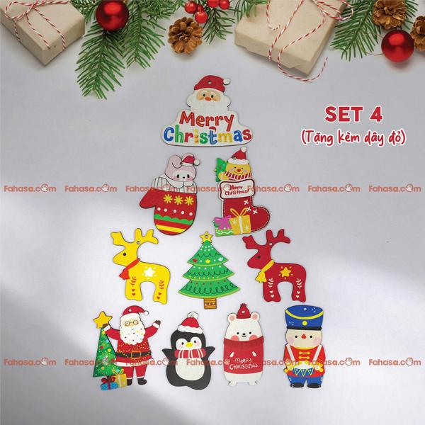 Set Dây Treo Gỗ - Trang Trí Giáng Sinh - Kèm Dây Đỏ - Bách Mộc 4