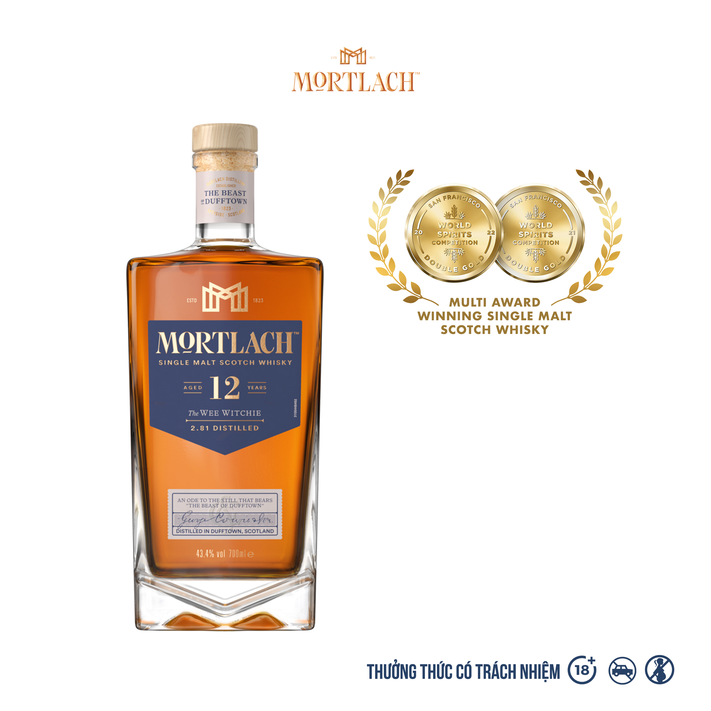 Rượu Mortlach Aged 12 Years Single Malt Scotch Whisky 43.4% 700ml