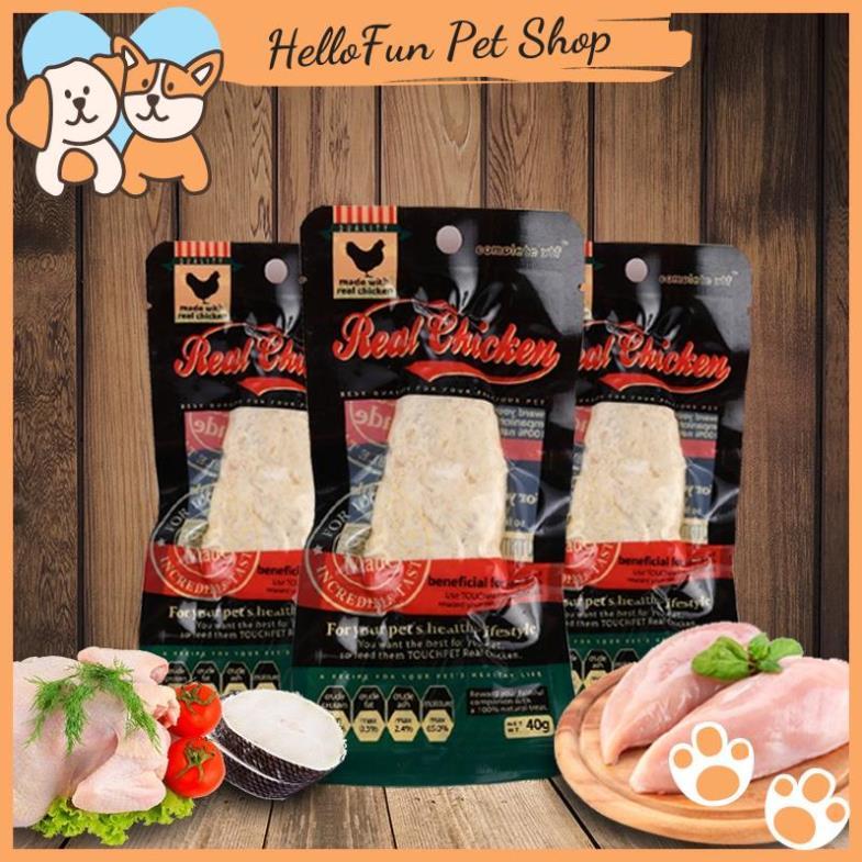 Ức gà hấp ăn liền cho chó mèo - Ức gà Pet Snack, Real Chicken, Masti cho thú cưng (40g)