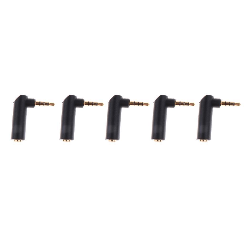 5PCS 90Degree Right Angle 3.5mm Male To 3.5mm Female Extension Adapter
