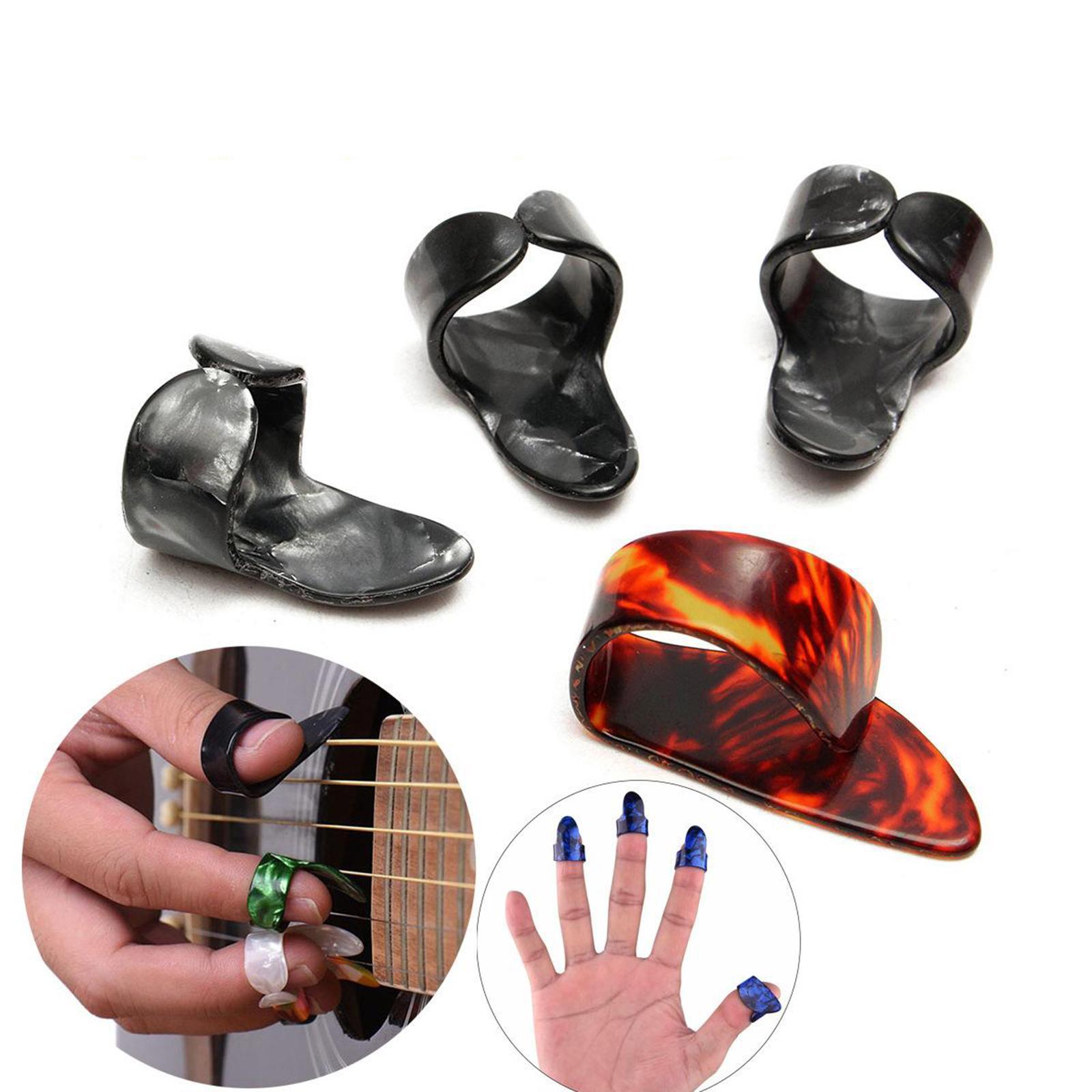 4x Thumb Finger Guitar Picks Guitar Plectrums Picks Bass Acoustic Guitar