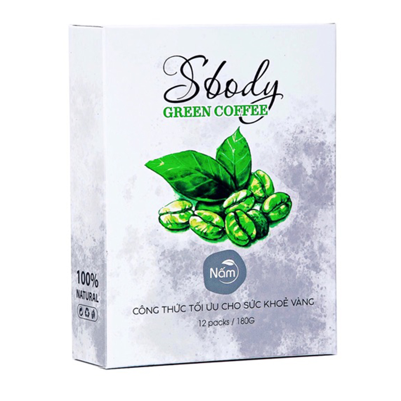 Nấm Hỗ Trợ Giảm Cân Sbody Green Coffee - 100% Thiên Nhiên (Hộp 12 gói /180G) Đốt Mỡ và Kiểm Soát Cân Nặng - Cà Phê Xanh Hỗ Trợ Giảm Cân AN TOÀN & HIỆU QUẢ!