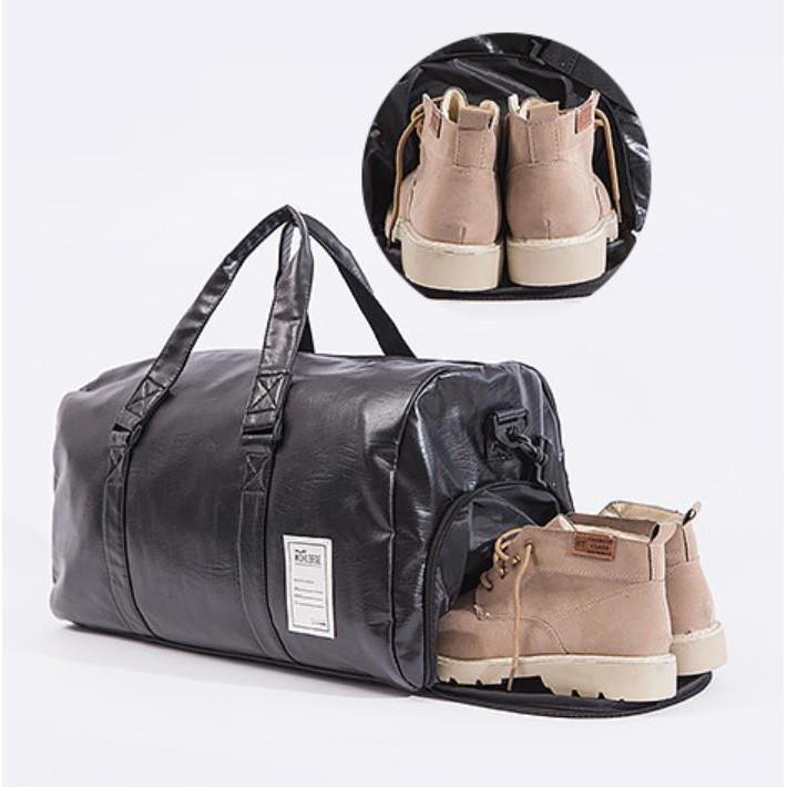 Túi trống da quai xách có ngăn để giày dép WOHLBEGE 57x27x28cm
